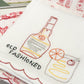 Hand Embroidered Linen Tea Towel, set of 2