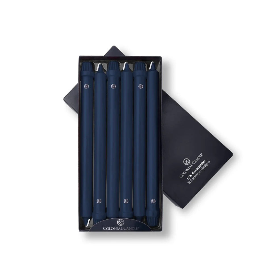 Indigo Unscented Classic Taper Candle