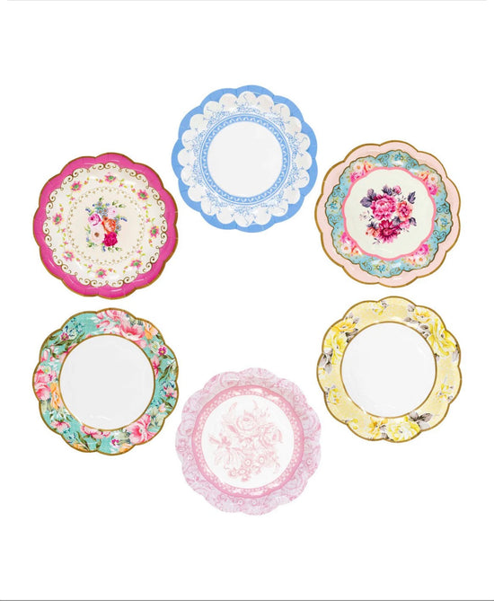 24 pack Vintage Tea Party Paper Plates
