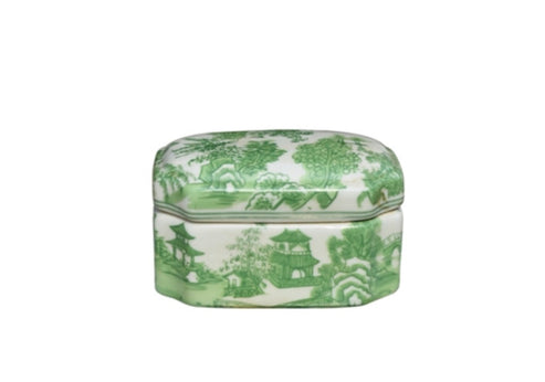 Green Chinoiserie Porcelain Box