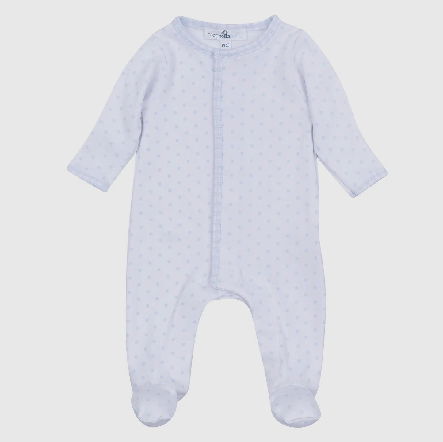 Magnolia Baby Gingham Dot Footie - Blue