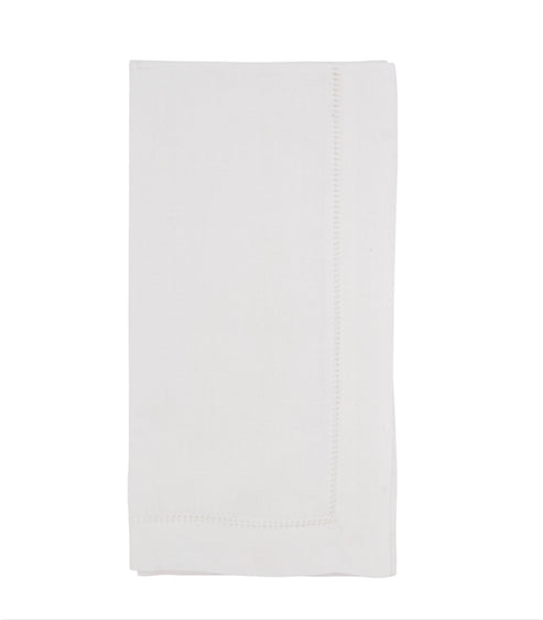 18” Square Hemstitched White Dinner Napkins