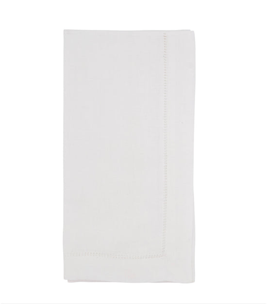 18” Square Hemstitched White Dinner Napkins