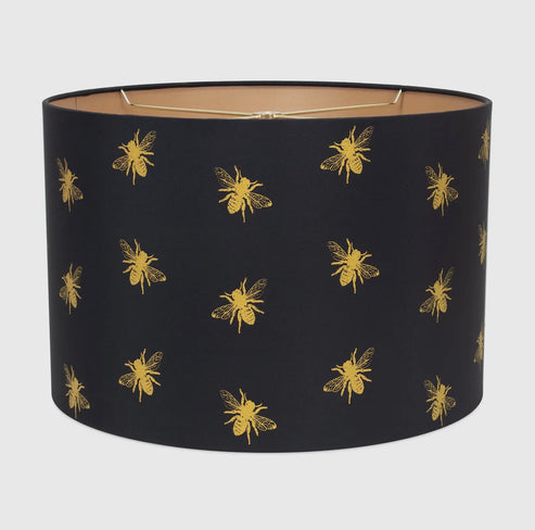 Black and Gold Bee Print Shade