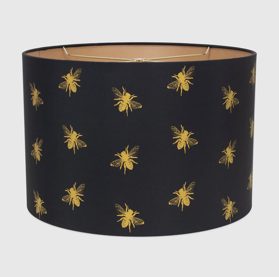 Black and Gold Bee Print Shade