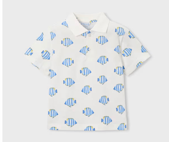 Mayoral Blue/White Fish Polo