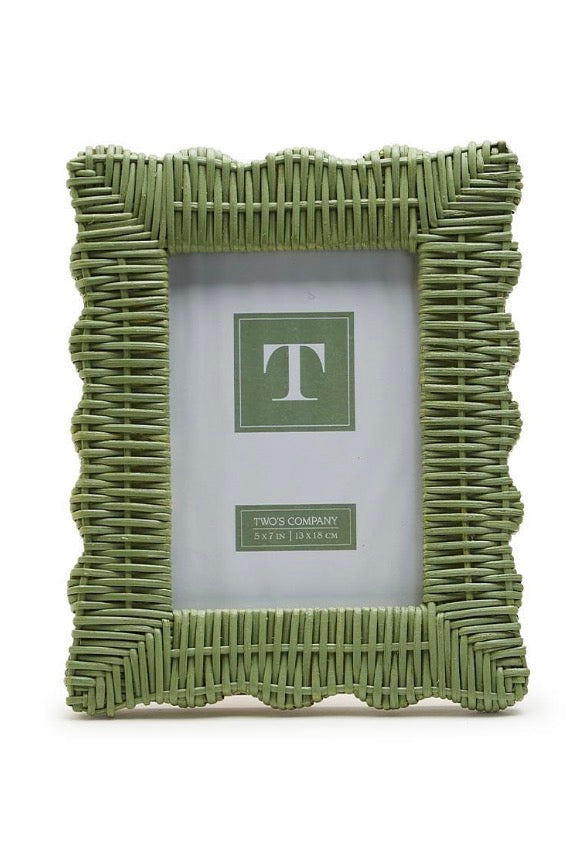 Green Wicker Picture Frame