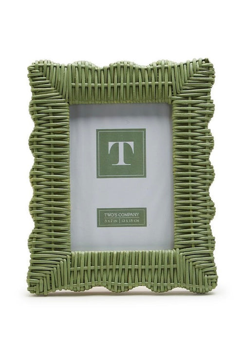 Green Wicker Picture Frame