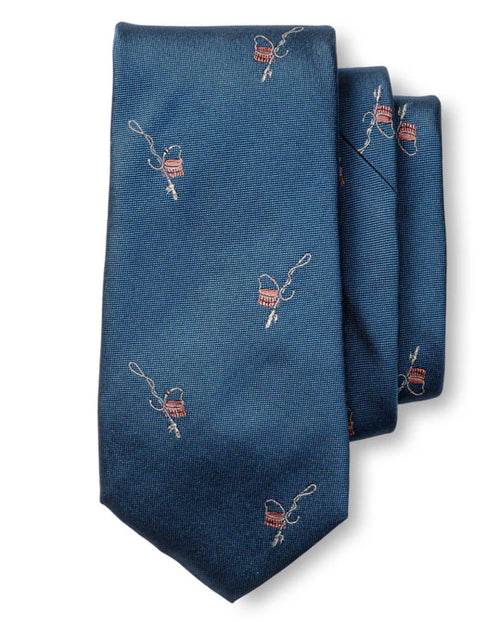 Duck Head Silk Fishing Motif Tie