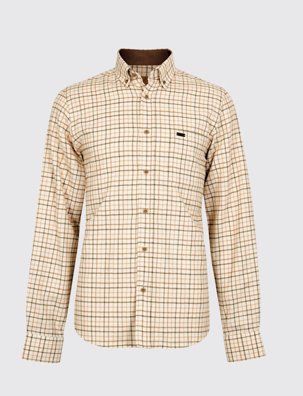 Corrib Men’s Tattersall Check Shirt - Ochre