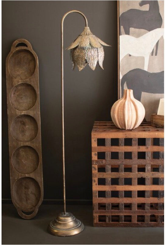 Antique Brass Tulip Floor Lamp