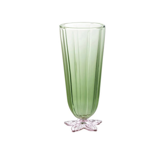Fluted Champagne Flute with Flower Shaped Bottom
