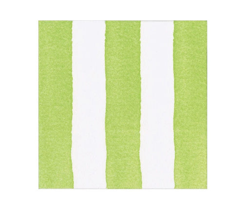 Cafe Stripe Lime Paper Linen Cocktail Napkin
