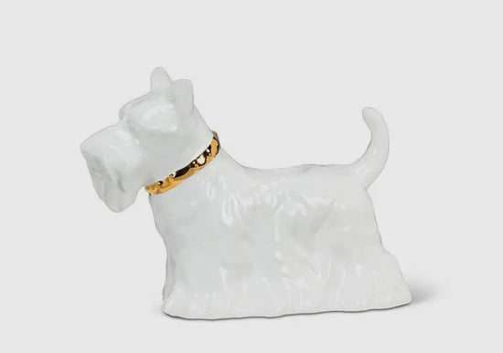 White Scottie Dog Taper Holder