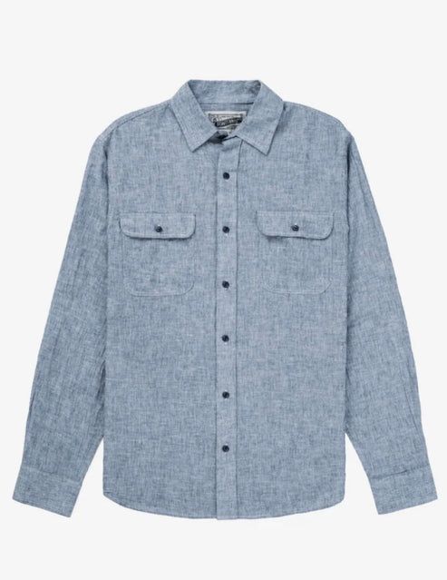 Long Sleeve Indigo Cotton Works Shirt