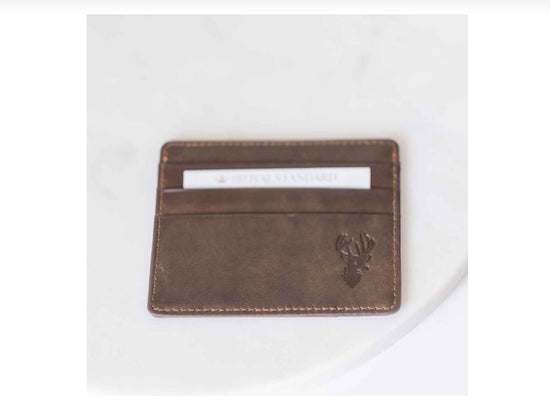 Deer Leather Embossed Slim Wallet