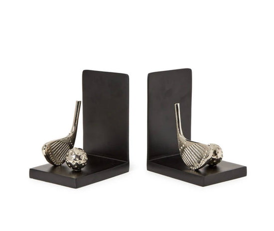 Golf Bookends with Nickel Finish