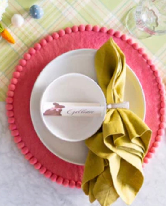 Pink Pom Pom Felt Placemat