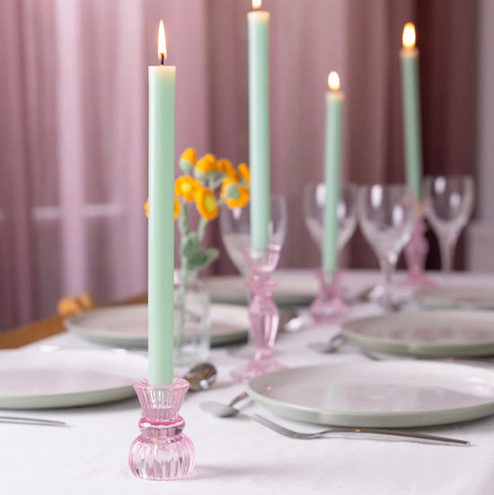 Sage Green Dinner Candles
