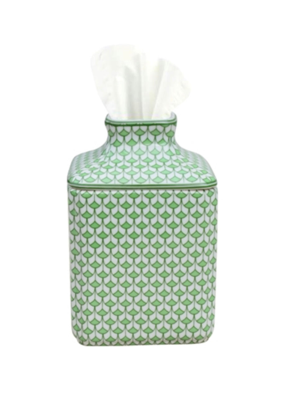 Green Fish Scale Tissue Box