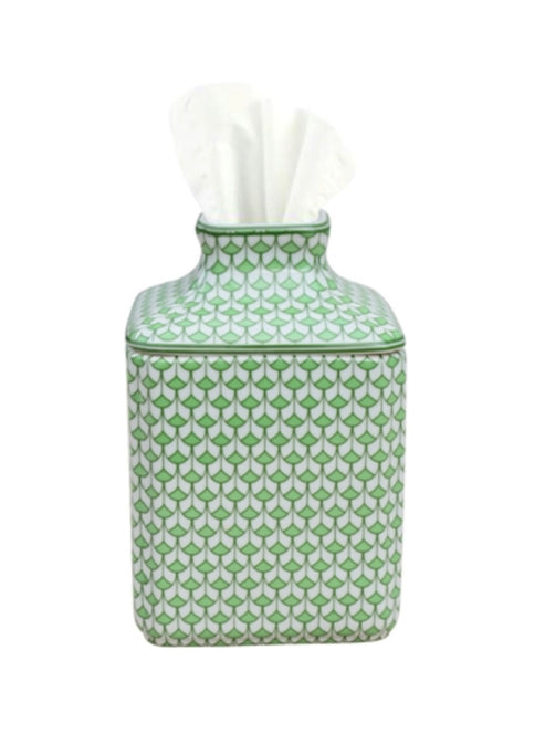 Green Fish Scale Tissue Box