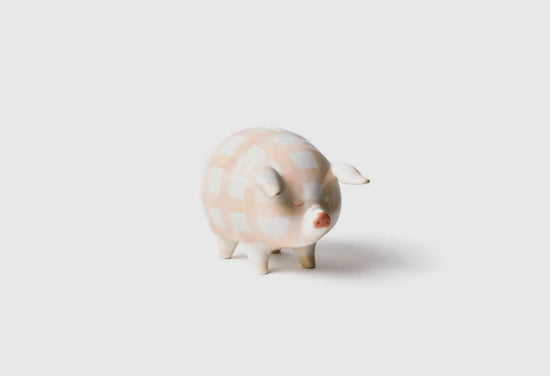 Pink Gingham Piggy Bank