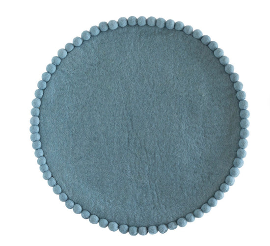 Cornflower Blue Pom Pom Placemat