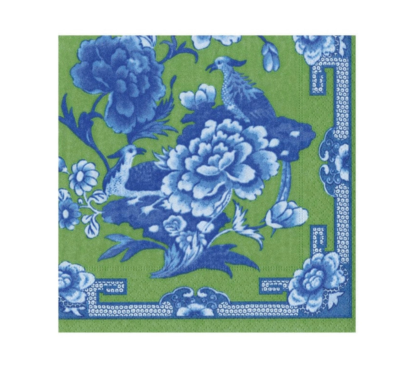 Green And Blue Plate Napkin Cocktail