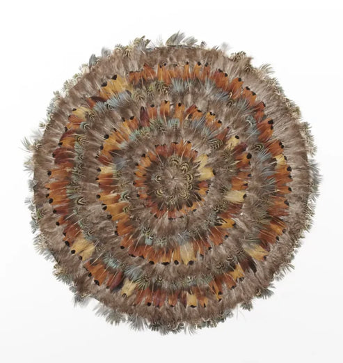 Pheasant Park Set of 6 Round Decorative Mats - Pheasant Feathers