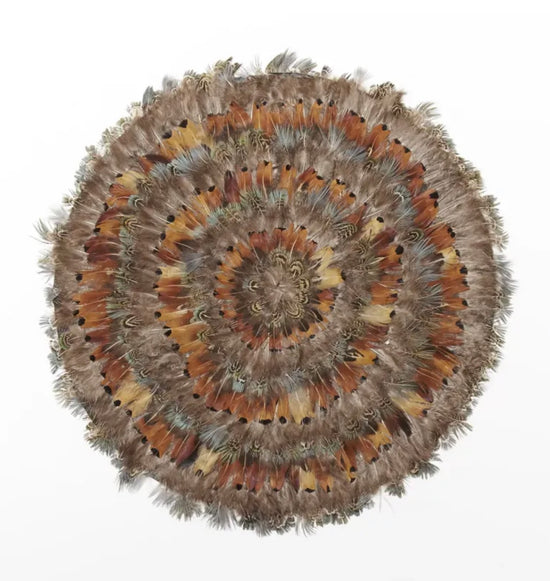 Pheasant Park Set of 6 Round Decorative Mats - Pheasant Feathers