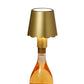 LED TOUCHABLE GOLD SCALLOPED LAMPSHADE WITH BOTTLE STOPPER