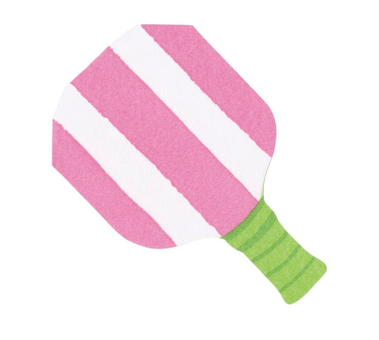 Pickleball Paddle Pink/Lime Paper Linen Die Cut Napkin