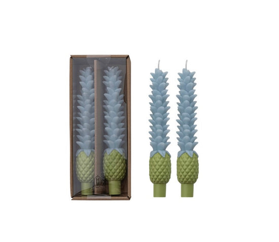 Set of 2 Unscented Pineapple Candles in Box