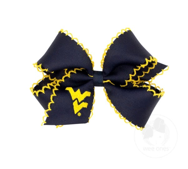 Medium West Virginia Moonstitch Embroidered Hair Bow
