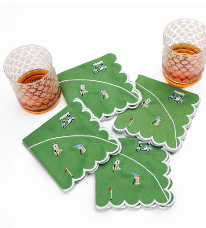 Day at the Golf Course Cocktail Napkins, Set of Four