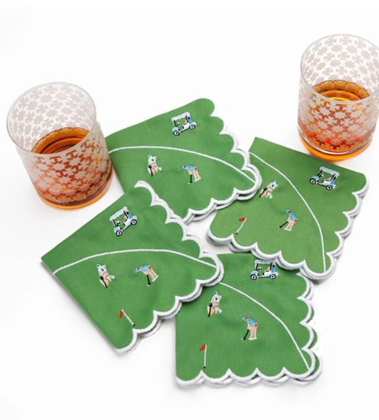 Day at the Golf Course Cocktail Napkins, Set of Four