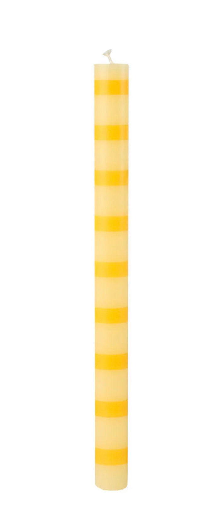 Yellow Stripe Dinner Candles