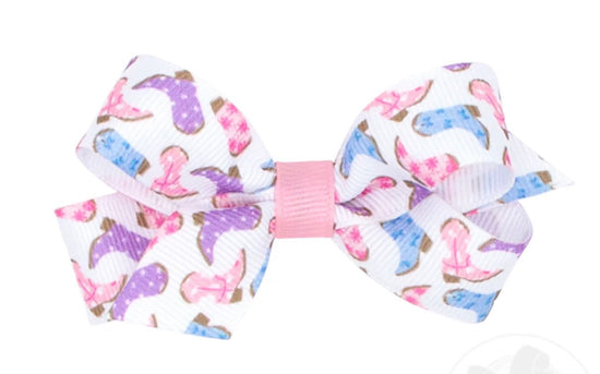 Mini Boots N’ Bows Print Bow