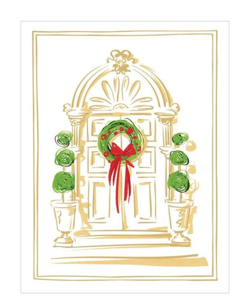 Gilded Door Foil Classic Embossed Boxed Christmas Cards - includes 10 cards & envelopes