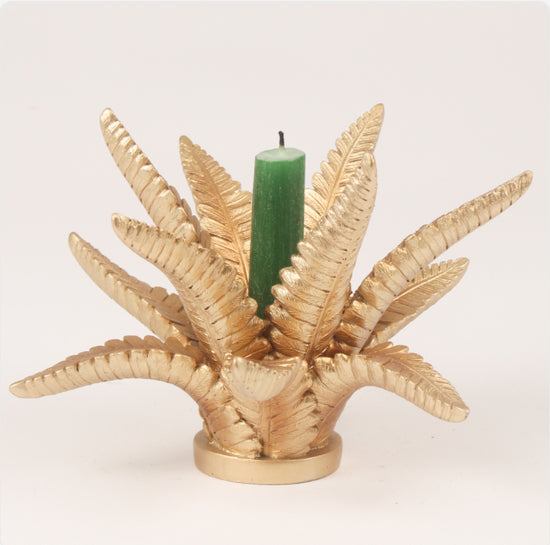 Gold Fern Candle Holder
