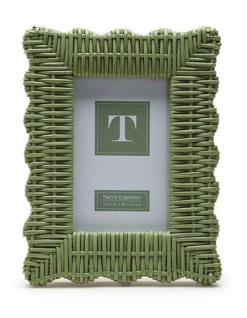 Green Wicker Picture Frame