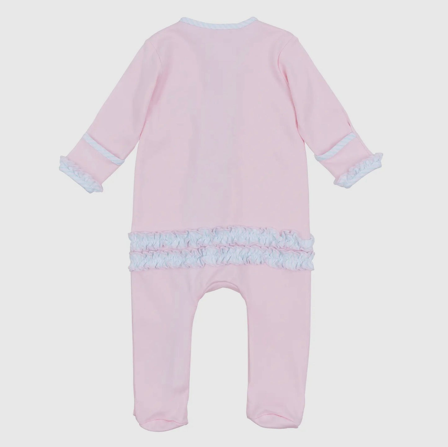 Magnolia Baby Scoops of Fun Appliqué Ruffle Zip Footie