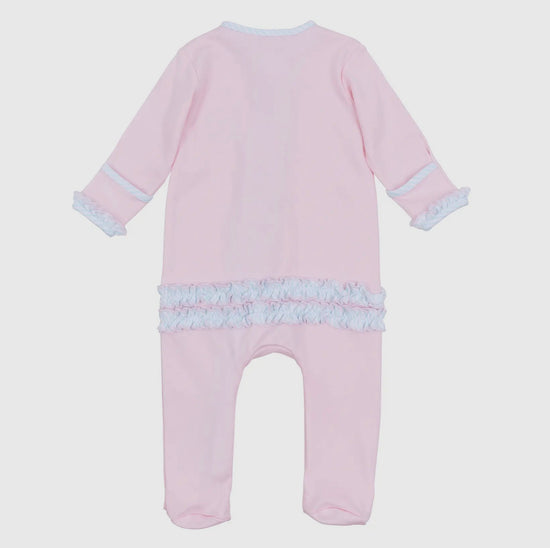 Magnolia Baby Scoops of Fun Appliqué Ruffle Zip Footie
