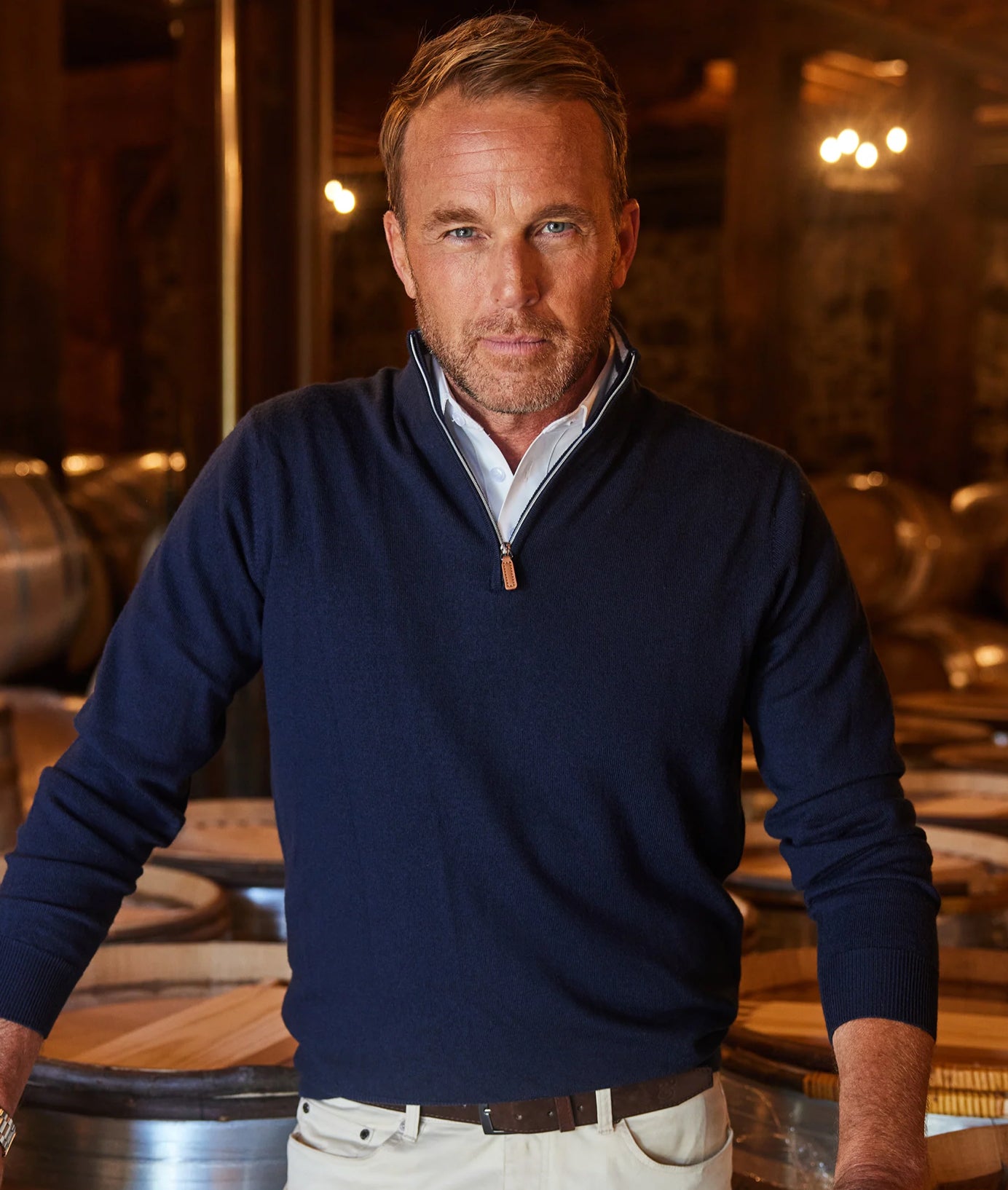 Cashmere Touch Australian Merino Quarter Zip Sweater