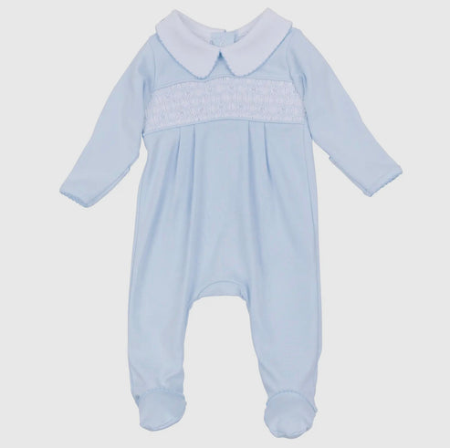 Magnolia Baby Walker’s Classics Smocked Footie - Light Blue