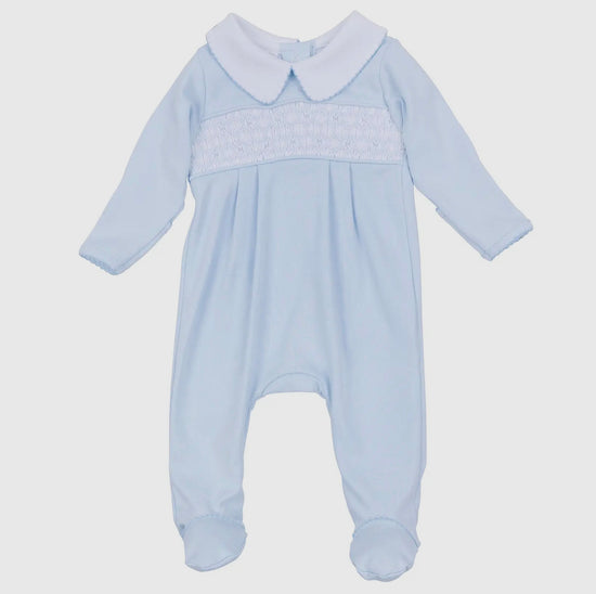 Magnolia Baby Walker’s Classics Smocked Footie - Light Blue