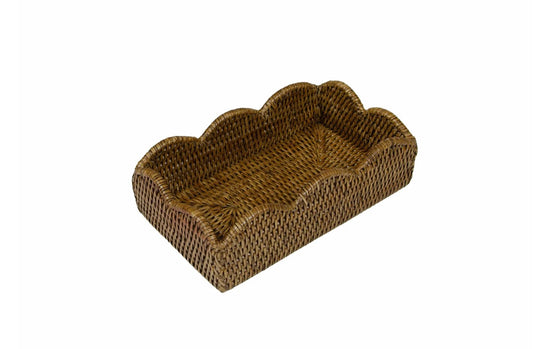 Rattan Scallop Guest Towel Holder