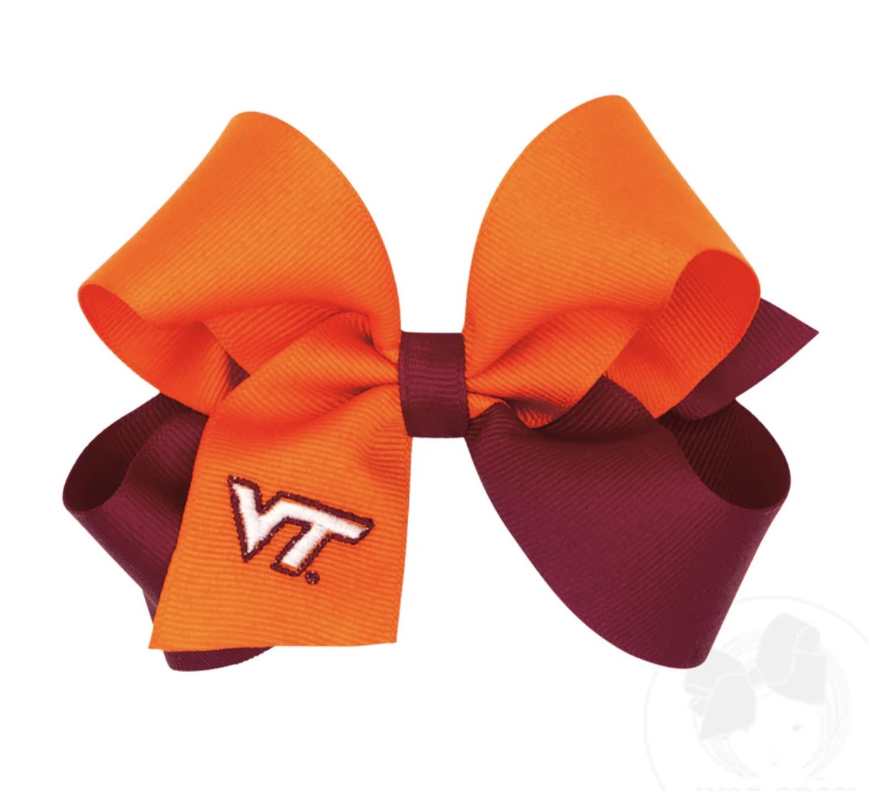 Medium Two-Tone Embroidered VT Hairbow