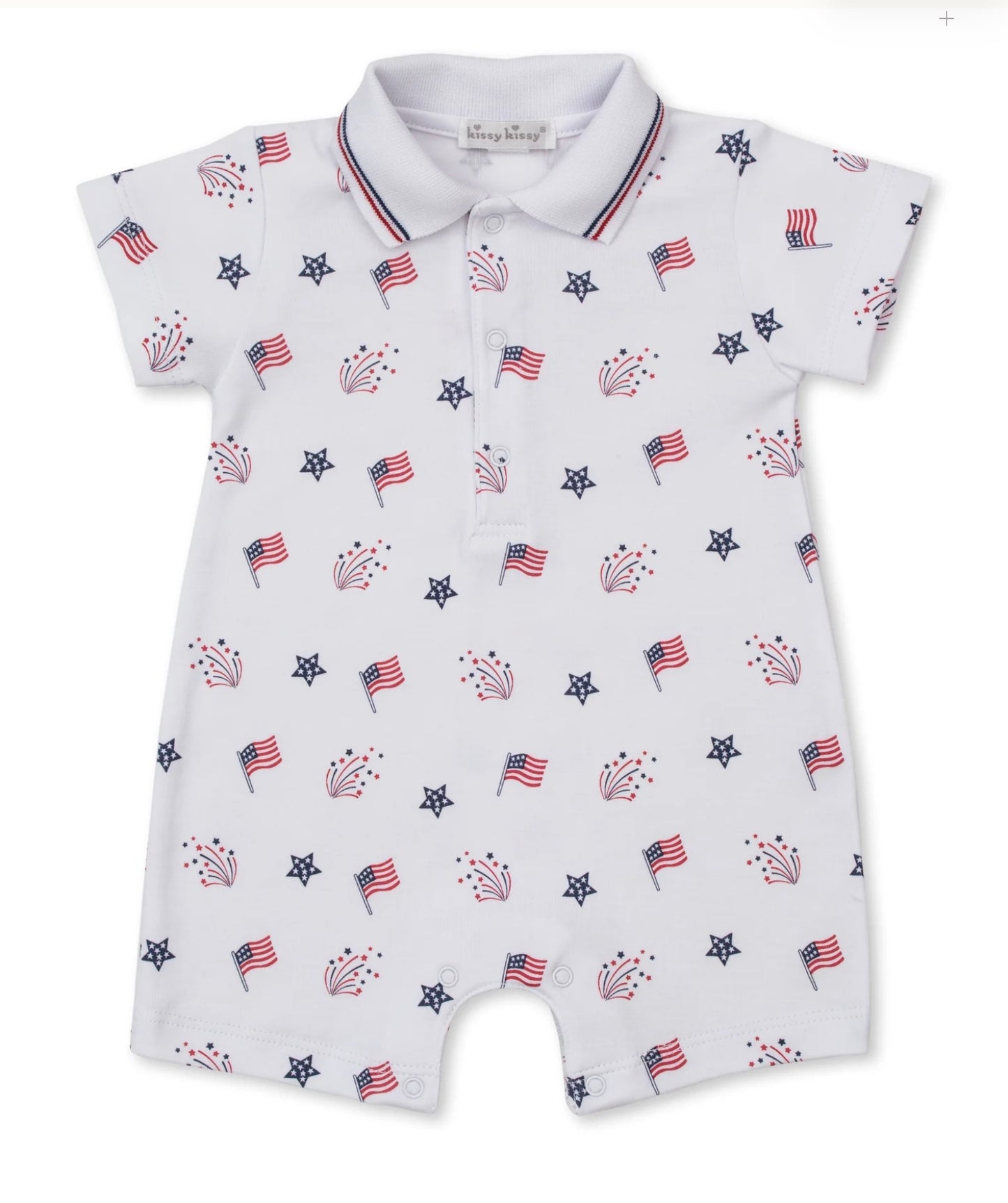 Star-Spangled Freedom Short Playsuit w/ Collar