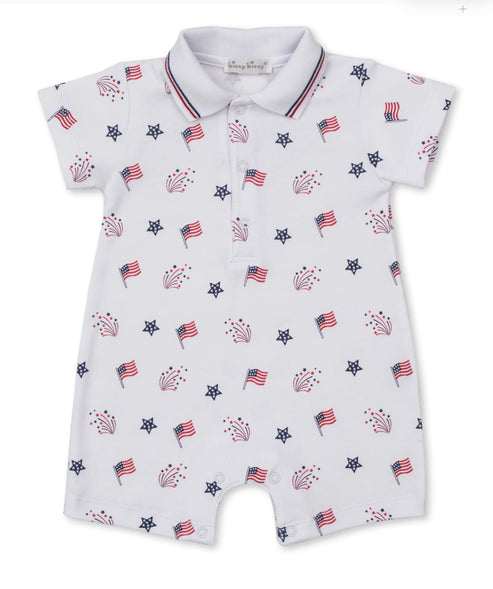 Star-Spangled Freedom Short Playsuit w/ Collar